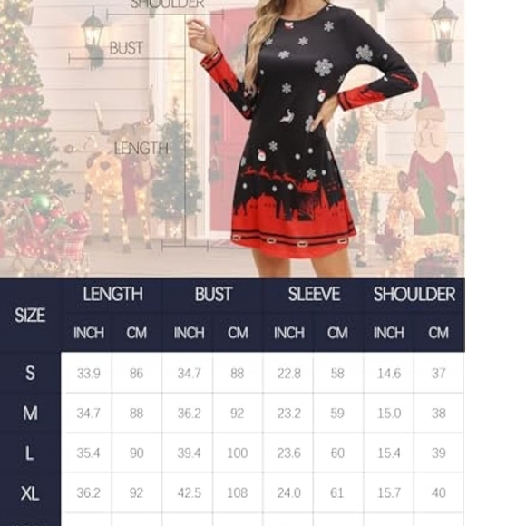 JUOIANTANG  Christmas Printed Ugly Christmas Dress Size XL - Picture 4 of 8